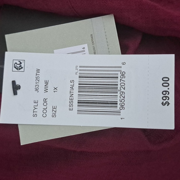 John Mark Solid Woven Wire Collar 3/4 Batwing Sleeve Button Front Tunic - Picture 6 of 7